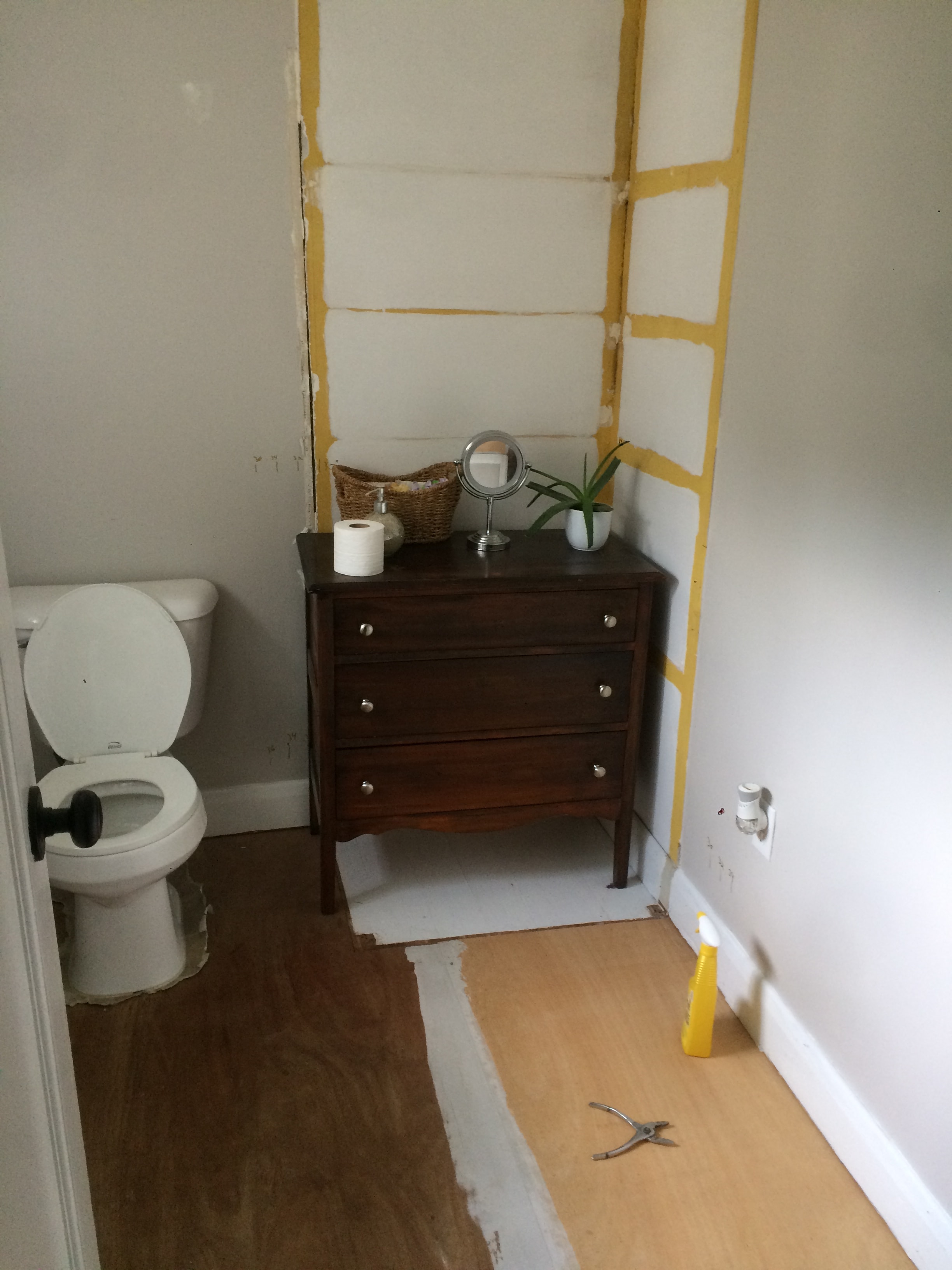 Paris ensuite bathroom before renovation — original finishes
